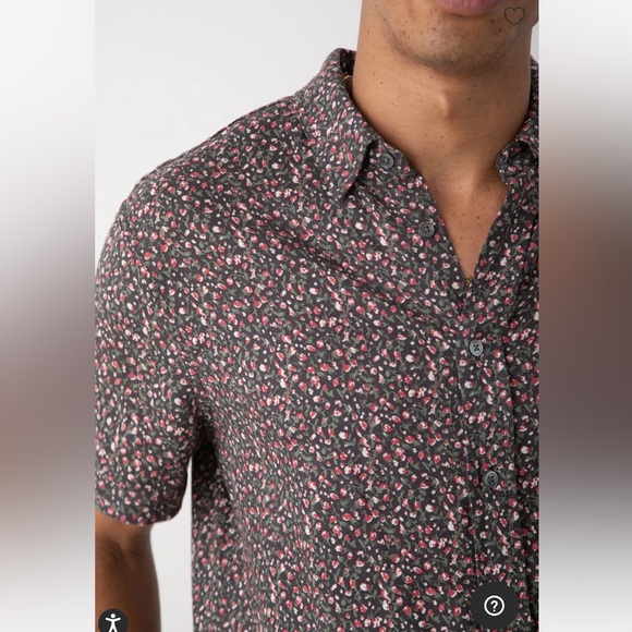 NWT Men’s Rails Carson Linen Blend Short Sleeve Button Up Floral Shirt - Picture 5 of 14